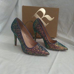 New Charlotte Russe Multi Glitter Stiletto Pumps 8